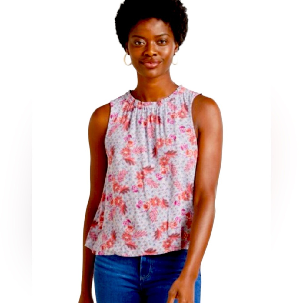 ROAN + RYAN  Sz S Frances Smocked Neck Floral Top